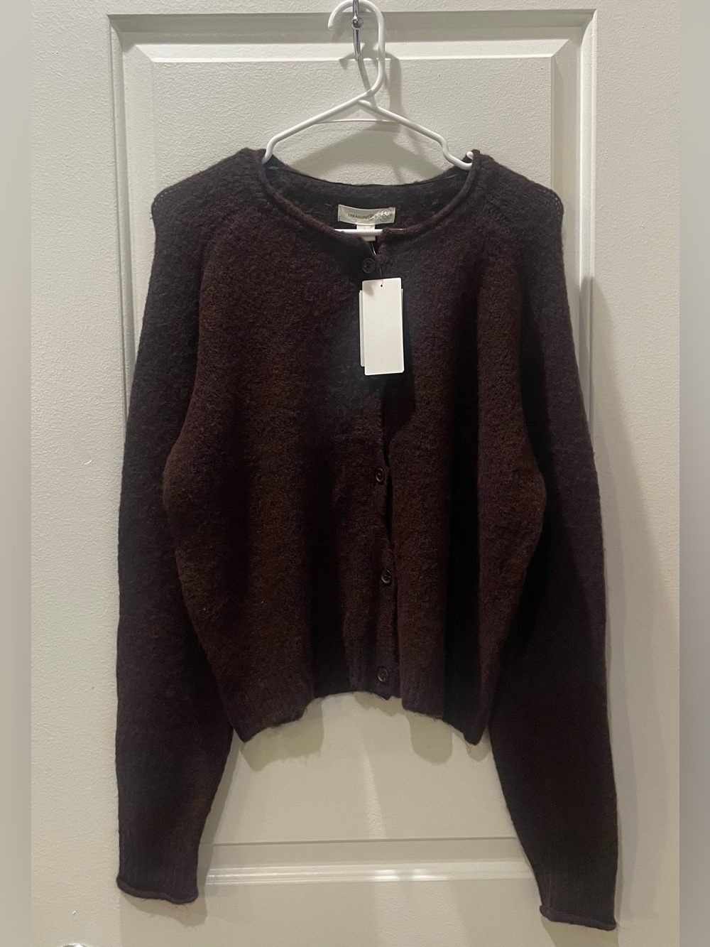 NEW…Treasure & Bond Rolled Crewneck Cardigan - Picture 2 of 4